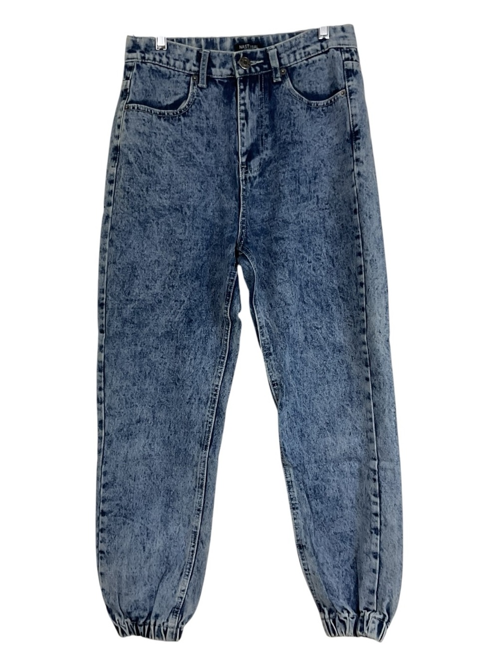 Nasty Gal Collection Women’s Size 10 Acid Wash Denim Jogger Jeans High Rise